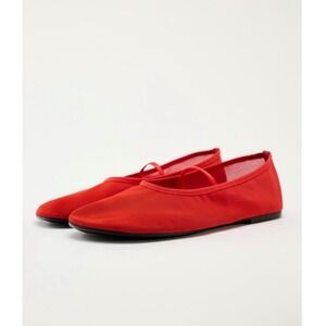 ZARA Ballet Flats Mesh Red 38 US 7.5